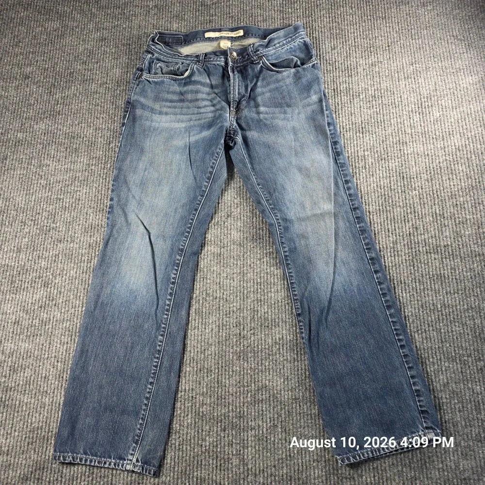 DKNY Jeans Mens 30x30 Blue Medium Wash Straight Leg Denim Pants Casual Classic